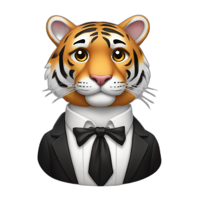Tiger in a tuxedo emoji