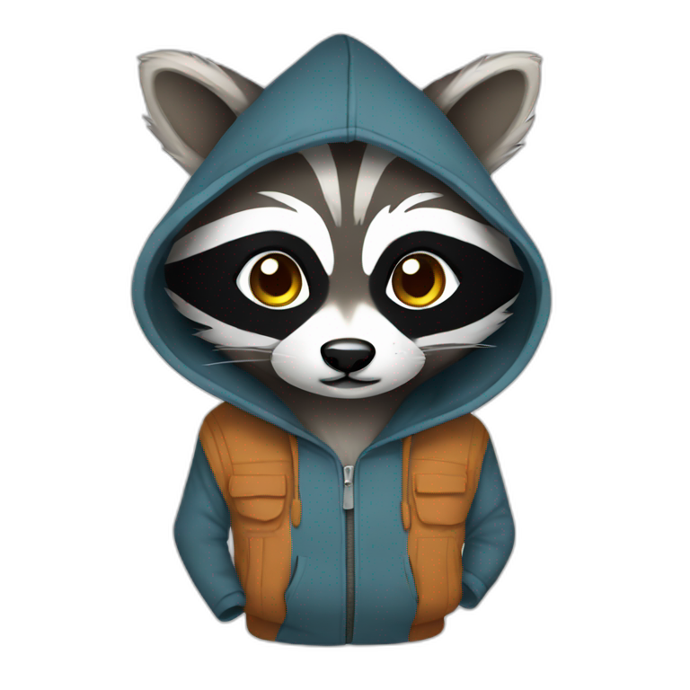 raccoon in hoodie emoji