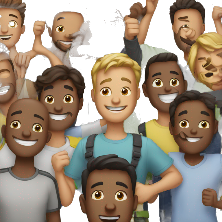 happy group of GUYS emoji