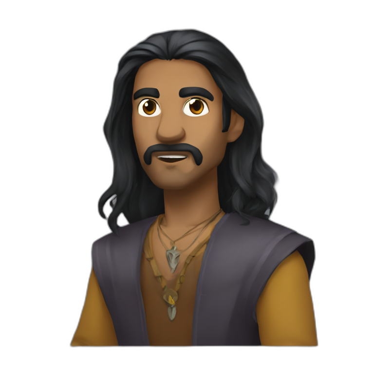 Sri Lankan dungeon master long dark hair  emoji