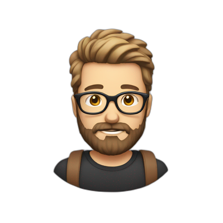 Dan with hipster beard and glasses emoji