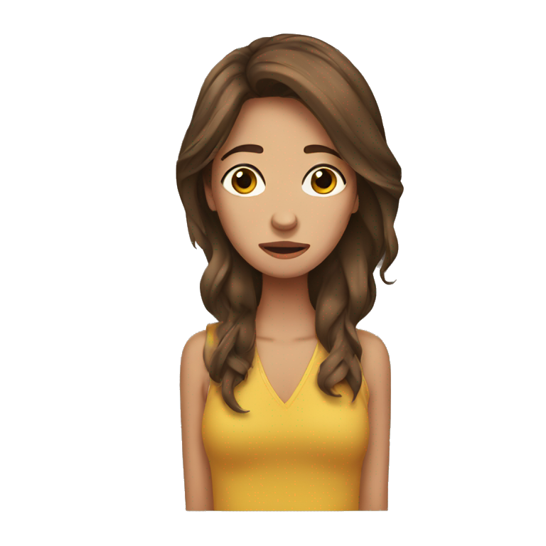 woman crying brown hair emoji