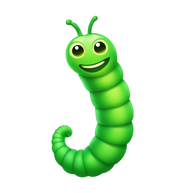 glowing green worm emoji