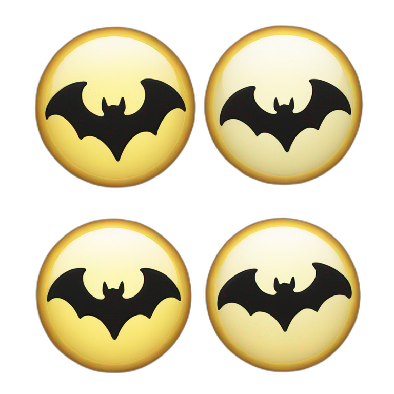 bat signal with a flex emoji instead of a bat emoji