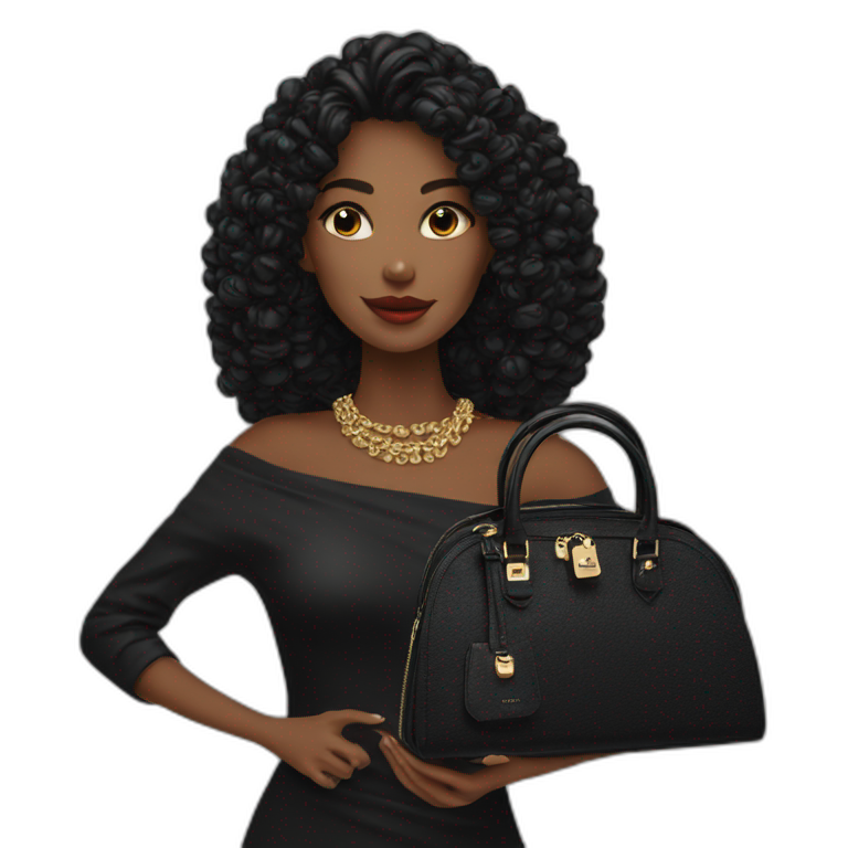 black purse luxury for women emoji