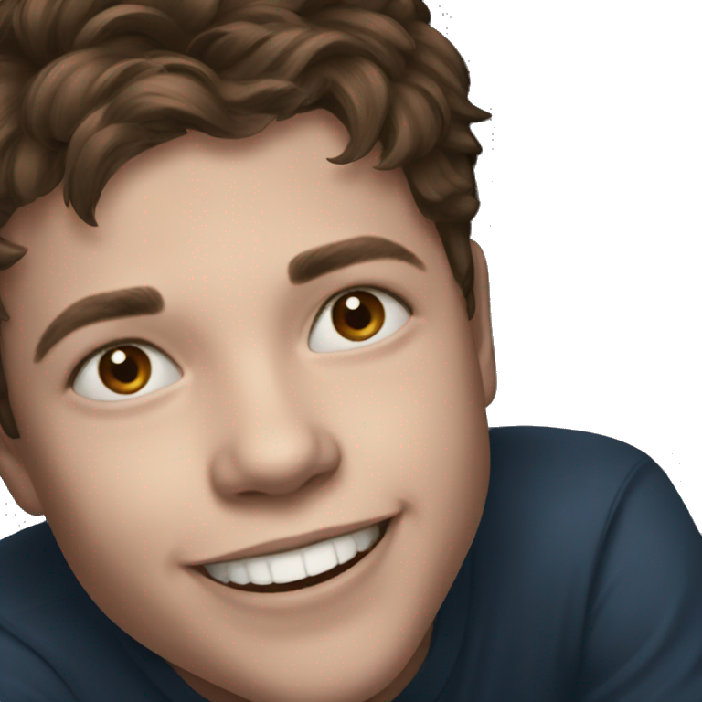 happy portrait of brown-haired boy emoji