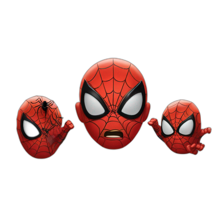 three spidermen pointing to each other emoji