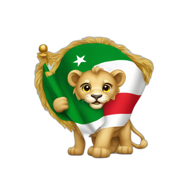 Lion-with-flag-algeria emoji