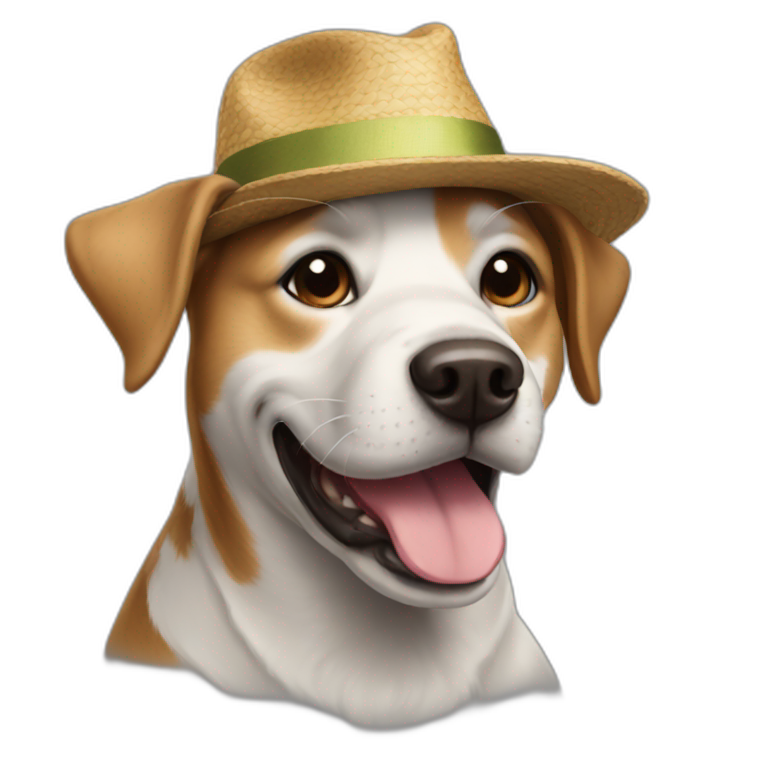 Dog whit a hat emoji