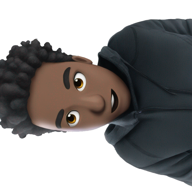 confident afro boy gazes firmly emoji