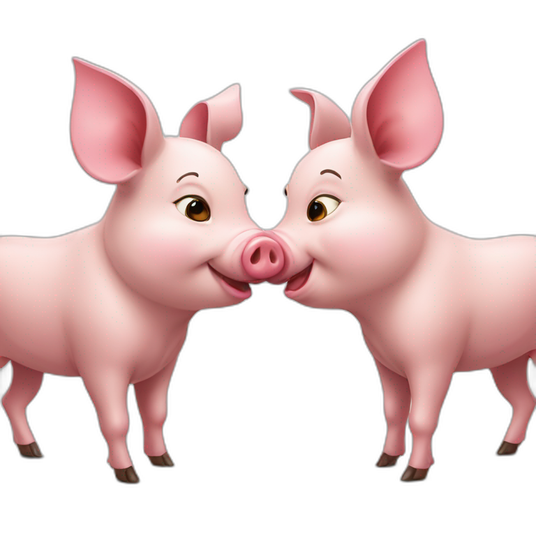 Two pigs in love emoji