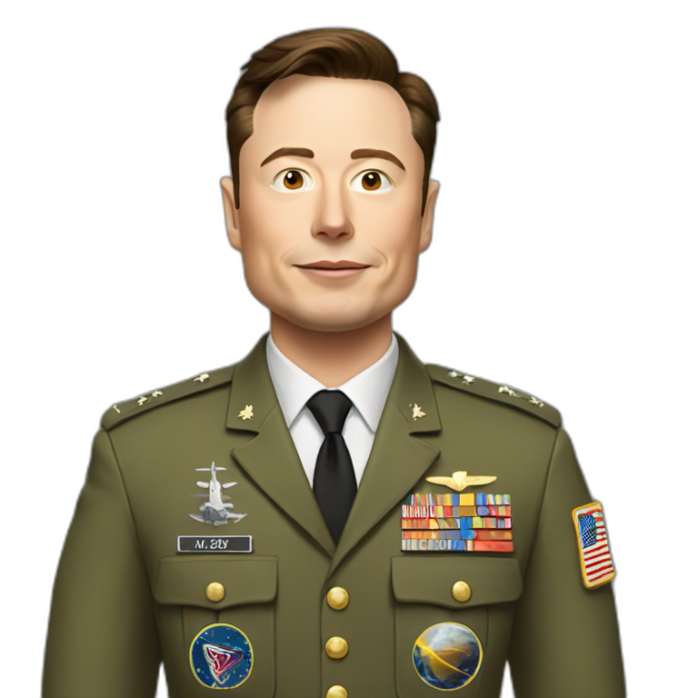 Elon musk in military suit emoji