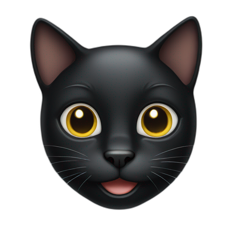 Black cat smiling emoji