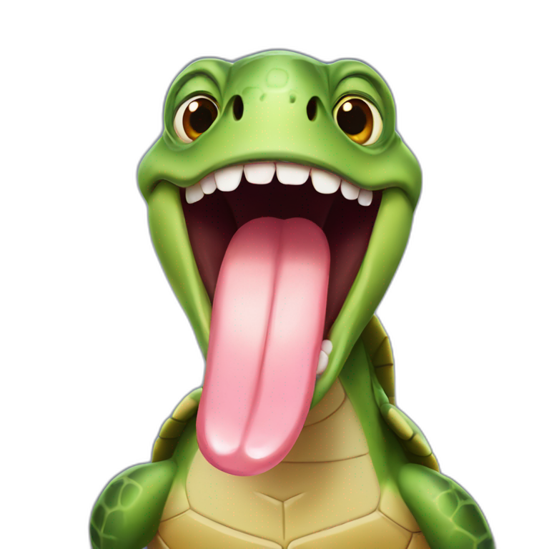 Turtle tongue out emoji