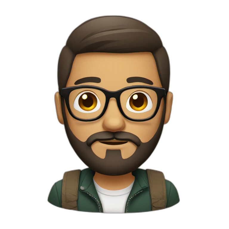 hipster mexican with beard, glasses and short hair emoji