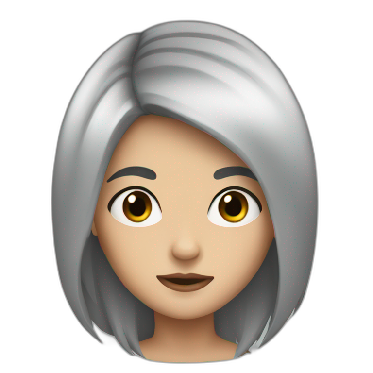 girl with black hair and brown eyes mad emoji