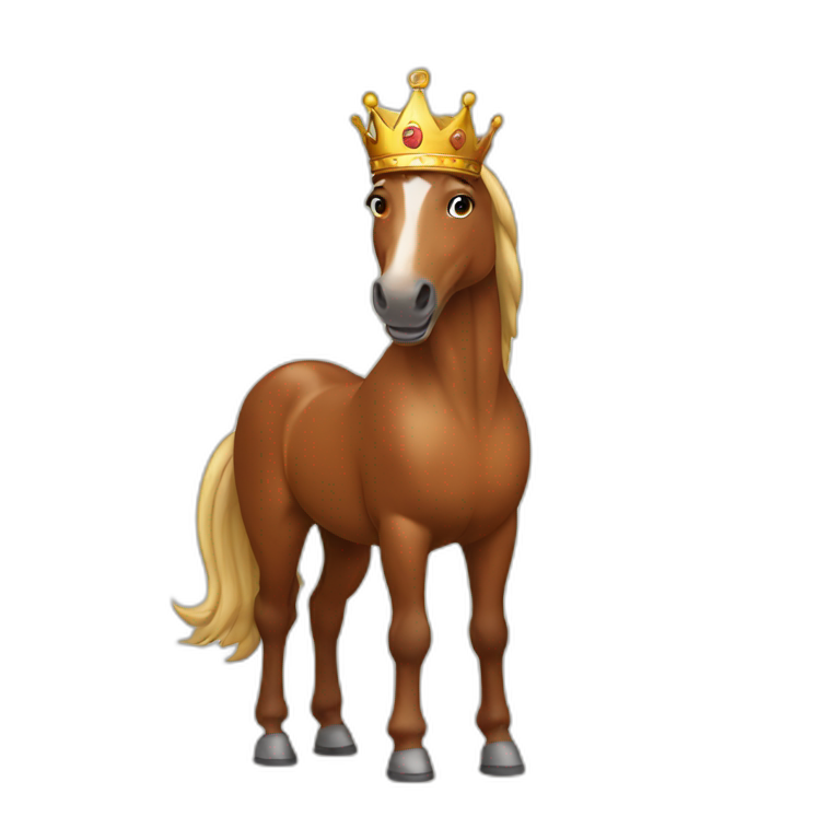 brown horse with a crown emoji