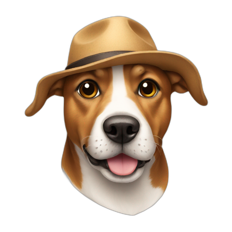 a dog wearing a hat emoji