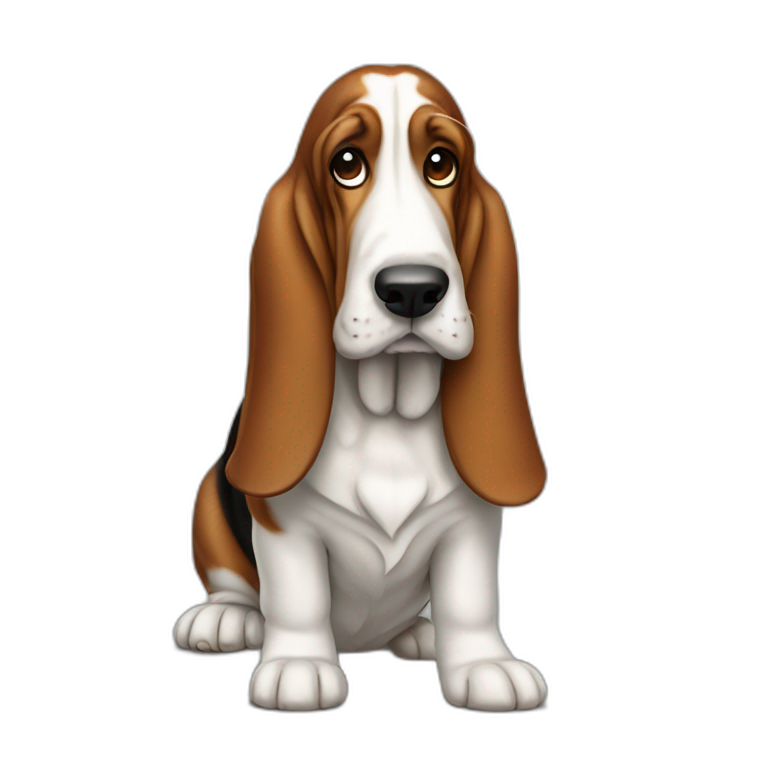 Dog basset hound full-height emoji