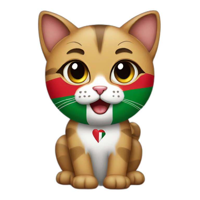 A cat supporting Palestine emoji