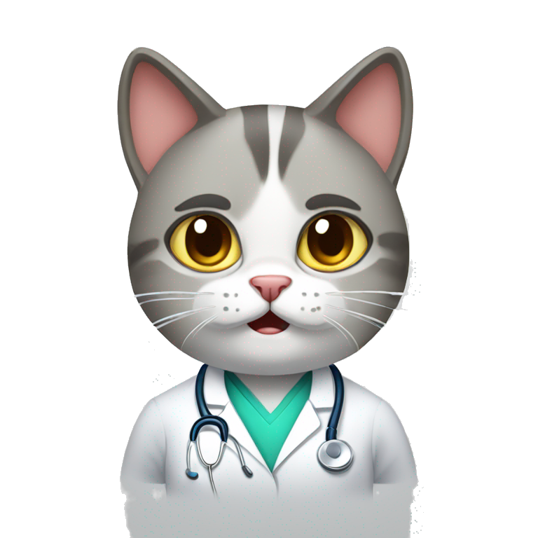 Doctor cat frustrated, because patient is not walking 10 thousand steps a day emoji