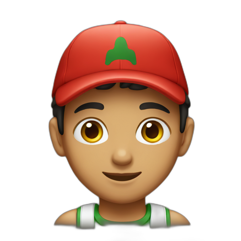 Algerian boy with red cap emoji