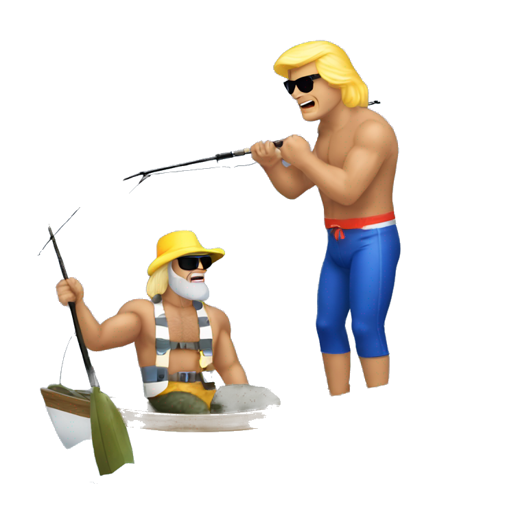 Randy Savage and Donald Trump Fishing together emoji