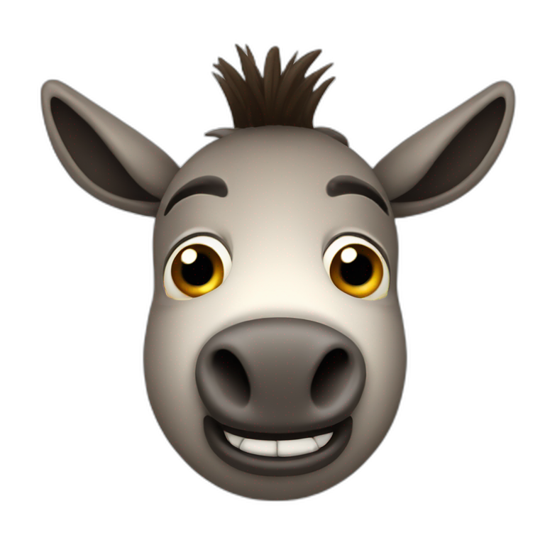 3d sphere with a cartoon Donkey skin texture with big courageous eyes emoji