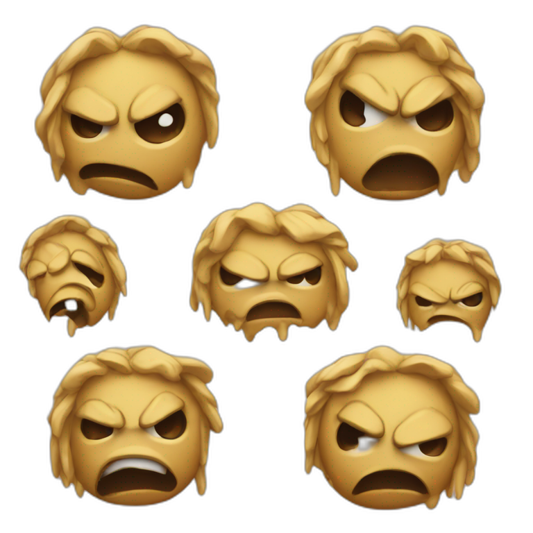 angry face melting emoji
