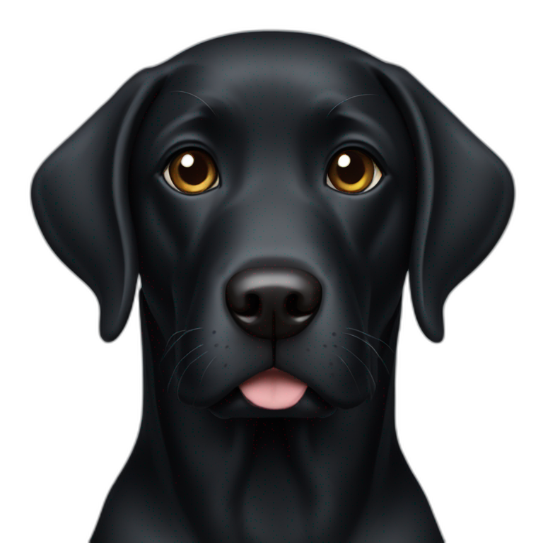 a black lab dog emoji