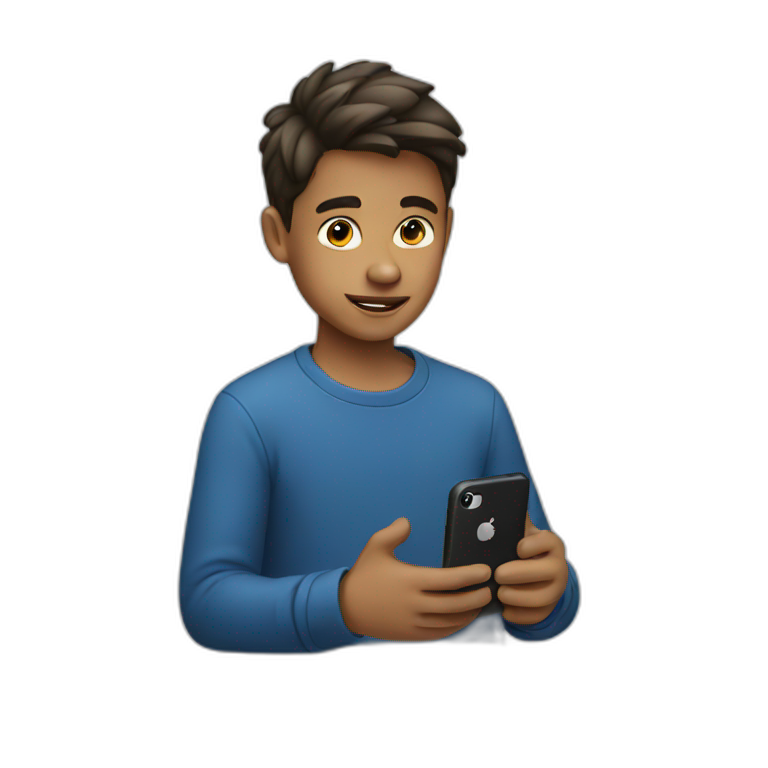 Boy using an iPhone  emoji