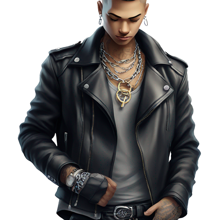 stylish boy in black jacket emoji