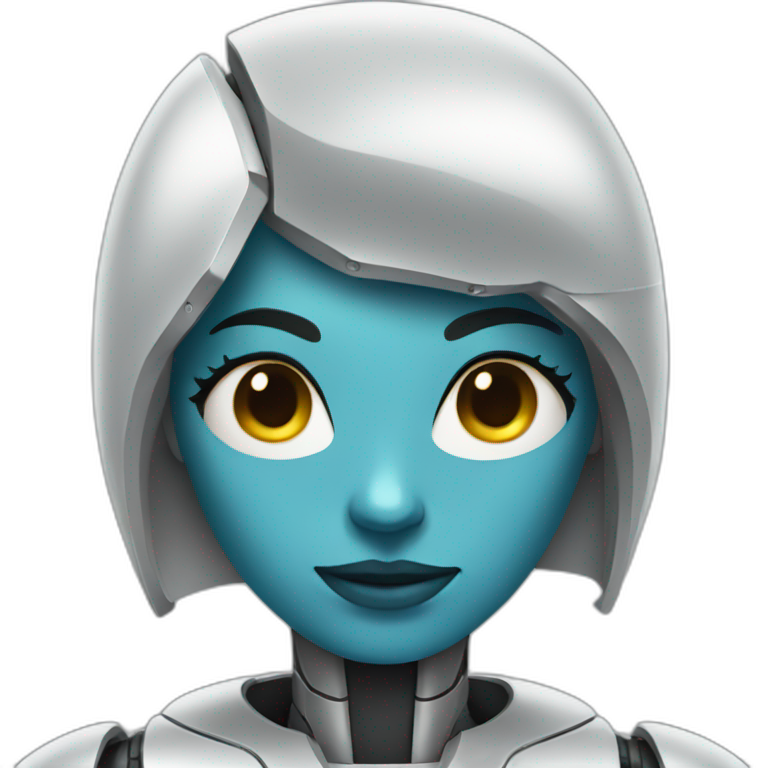half robot half woman emoji