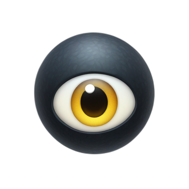 3d sphere with a cartoon Phantom skin texture with big beautiful eyes emoji
