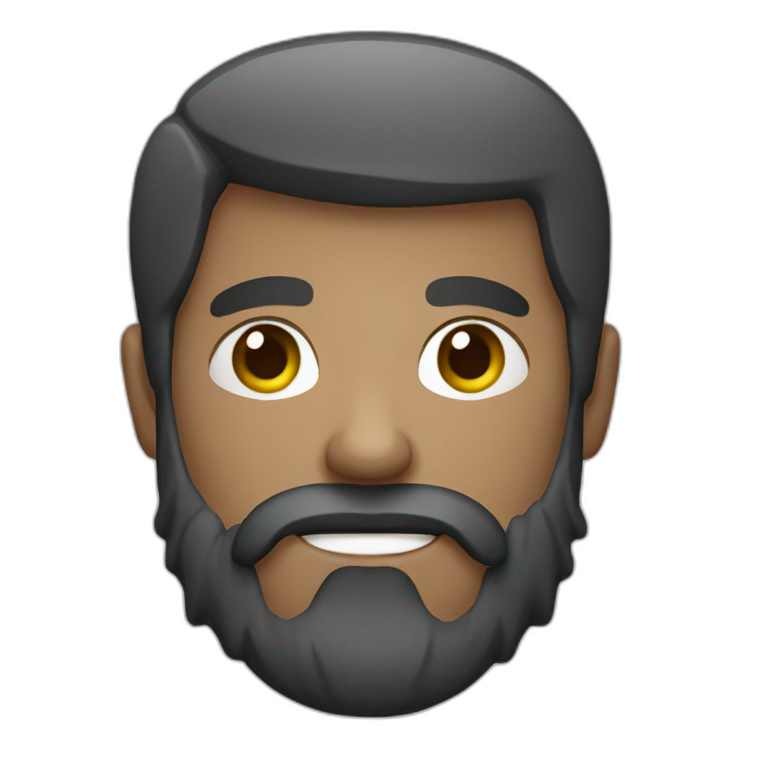 Bearded guy woth camera emoji