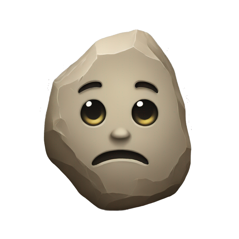 rock with face emoji