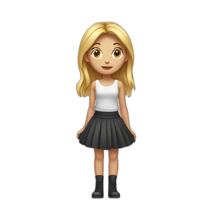 girl in a skirt stands on her hands emoji AI Emoji Generator