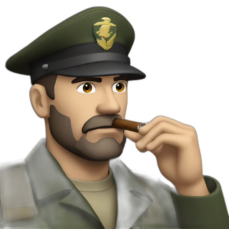 Captain price smoking a cigar emoji