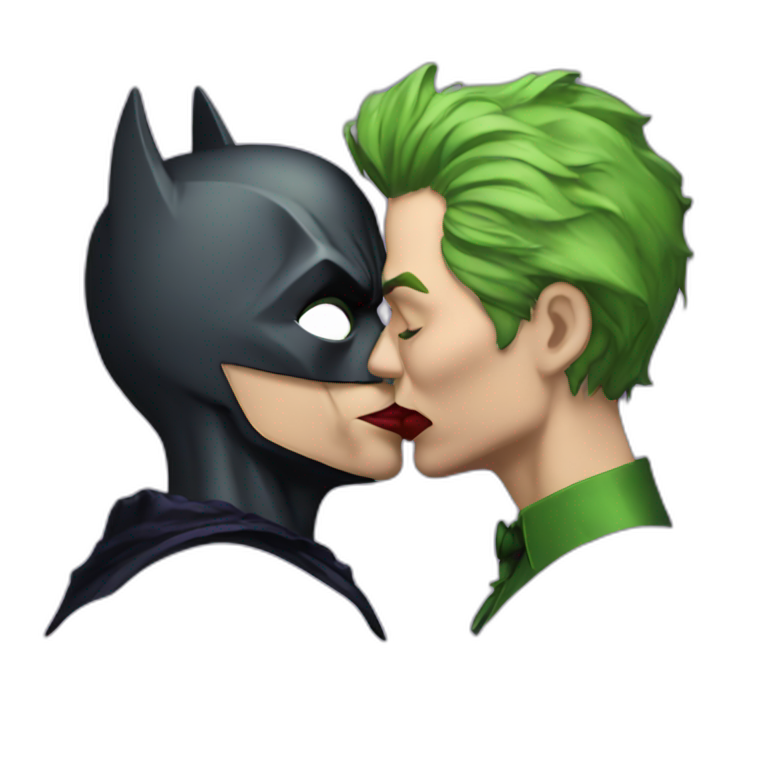 batman kiss joker emoji
