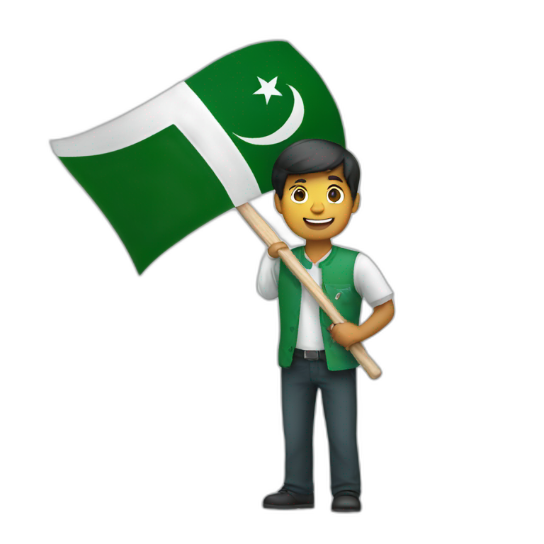 Man holding pakistan flag emoji