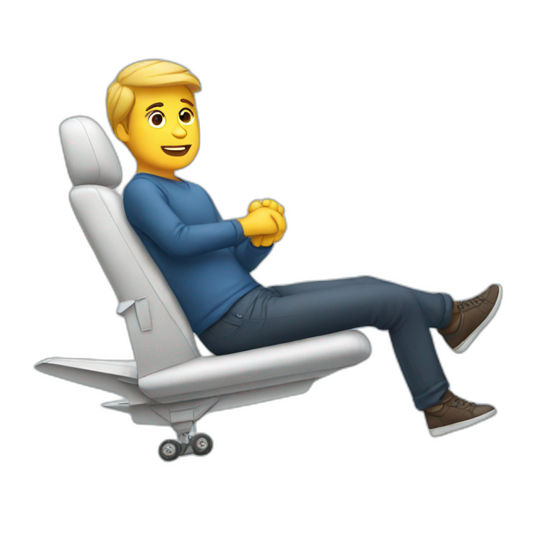 Man sitting on aircraft emoji
