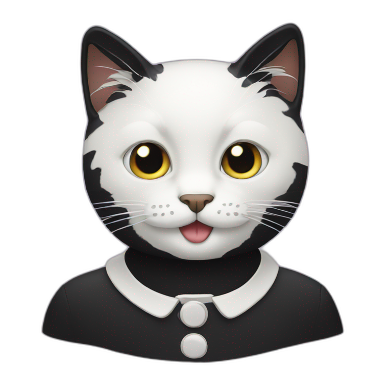 black cat with white mustache emoji