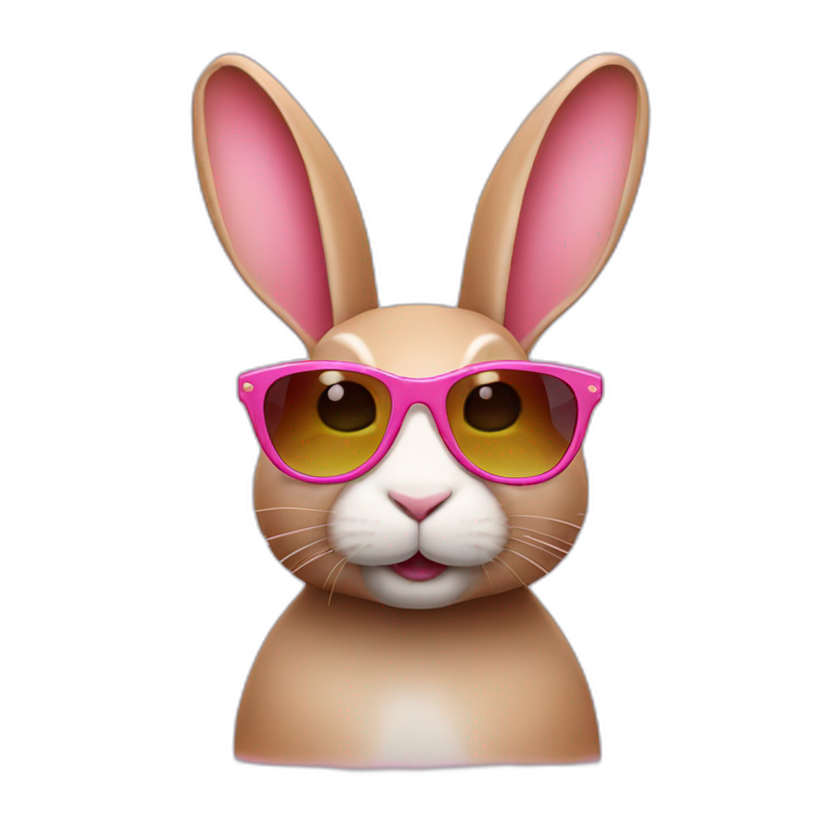 rabbit wearing sunglasses pink emoji