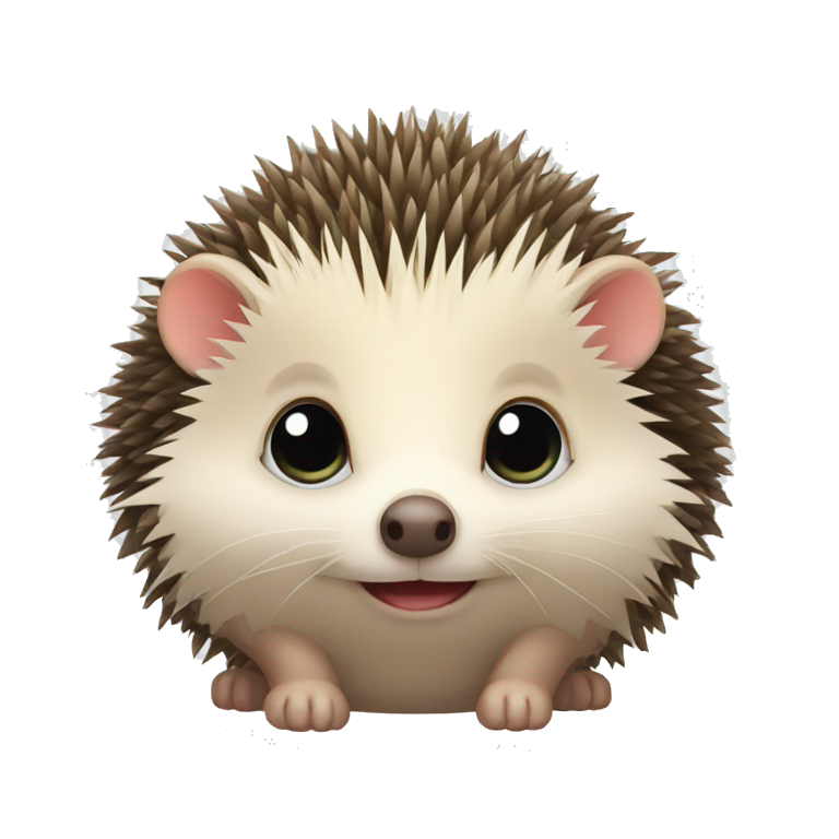 A one-eyed cute hedgehog  emoji