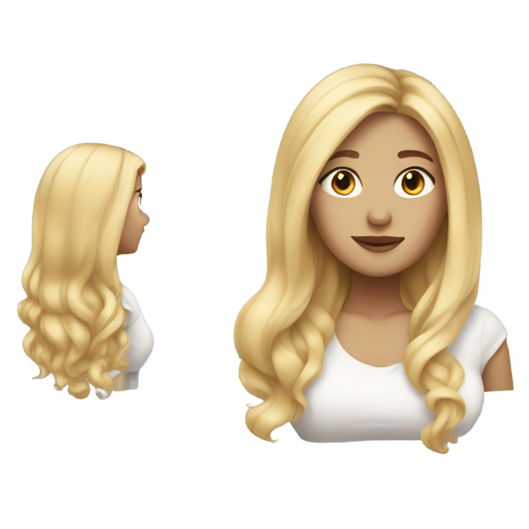 Blonde long haired woman pregnant emoji