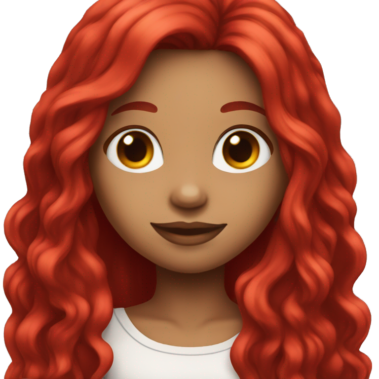 Black and red long hair girl emoji