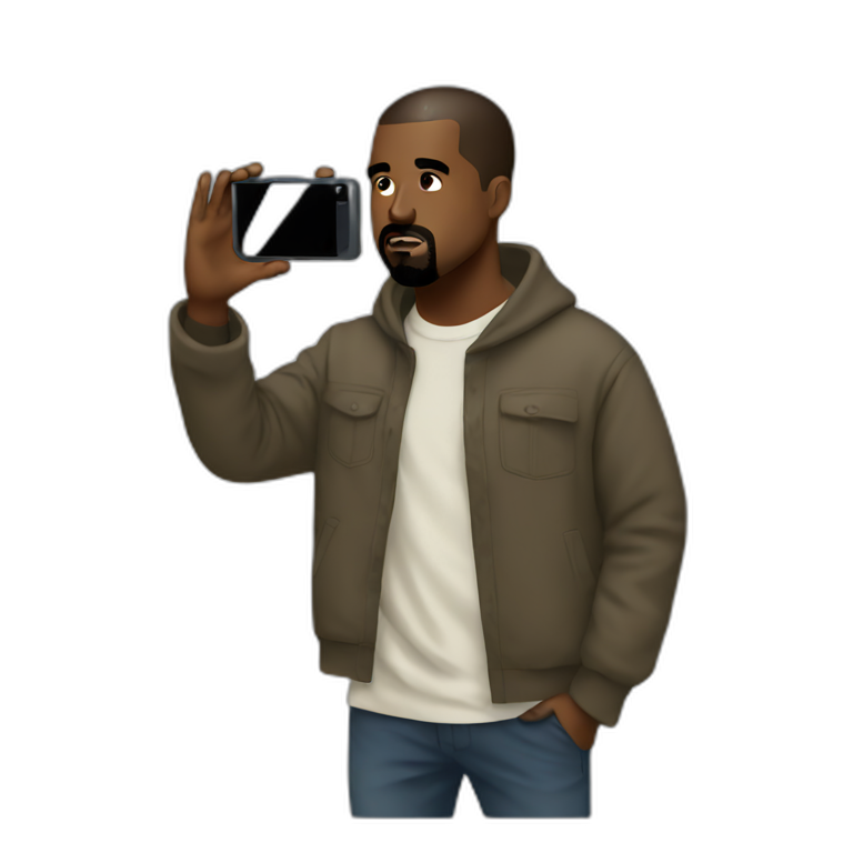 Kanye taking a picture emoji