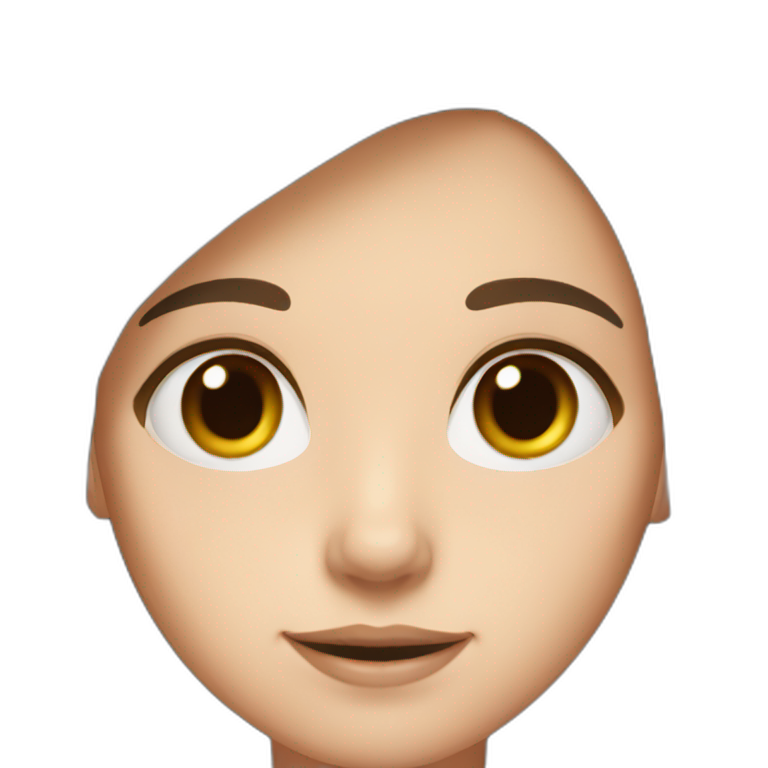 Girl white skin brown straight hair brown eyes emoji