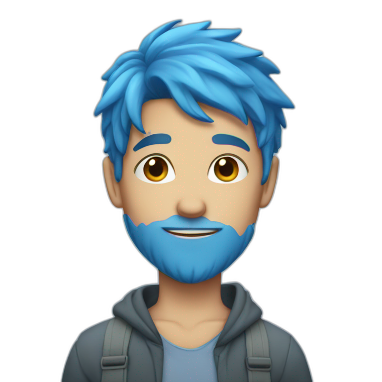 Boy with blue hair emoji