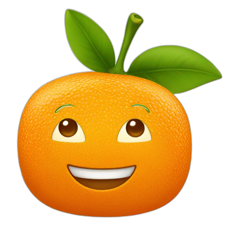 Square orange fruit  emoji